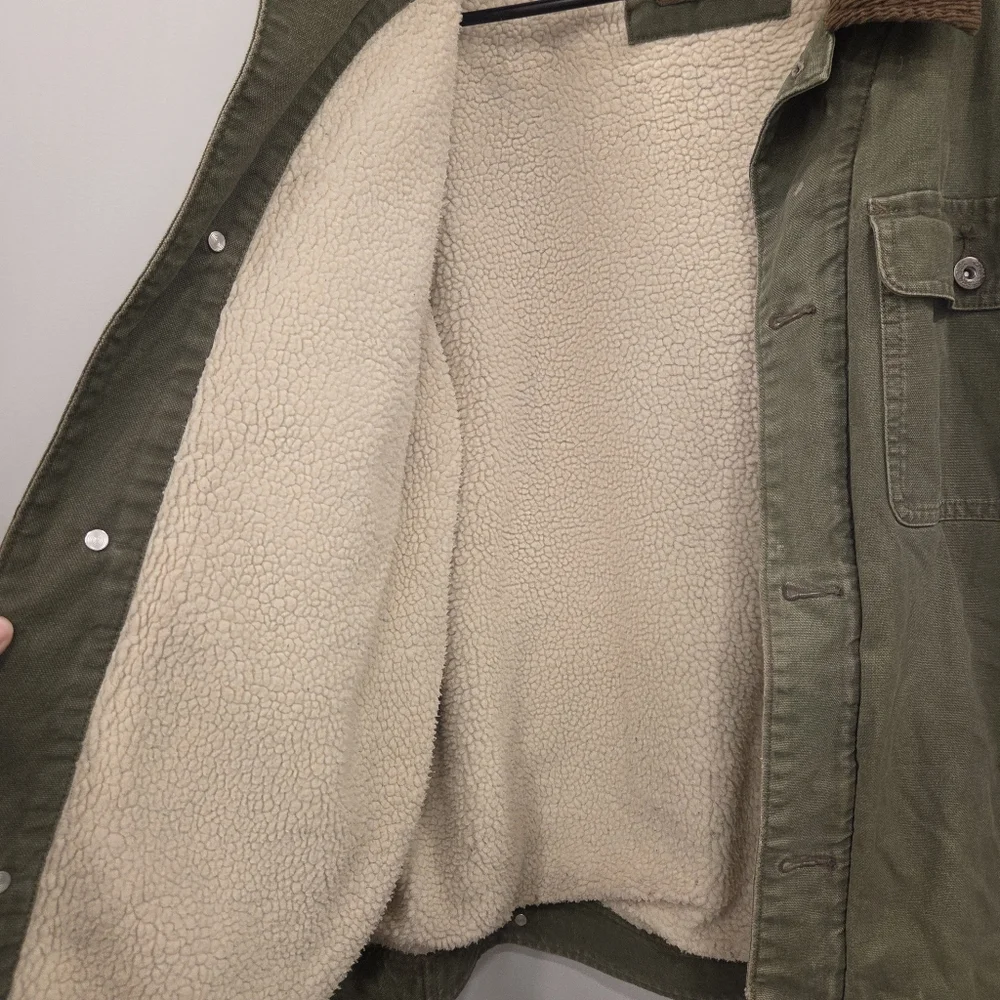 Woolrich Vintage 90s Sherpa Lined Barn Chore Jacket XL - Picture 7 of 12